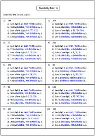 divisibility rules worksheets grade 6 pre school