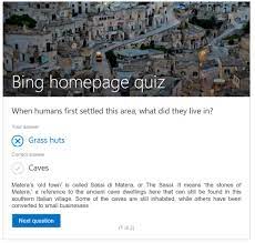Video, or panorama, move your mouse over it to reveal the daily quiz. Learn Earn And Have Fun With Three New Experiences On Bing Bing Search Blog
