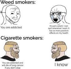 Dank Memes On Twitter The Virgin Weed Smoker Vs The Chad Cigarette Smoker
