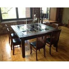 Wooden Glass Top Dining Table Set Dream Furniture Teak Wood 6 Seater Luxury Rectan Contemporary Round Dining Table Dining Room Table Modern Glass Dining Table