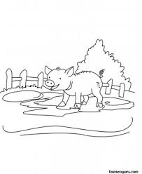 Baby pig coloring page back. Printable Farm Animal Baby Pig Coloring Page For Kids Free Kids Coloring Pages Printable