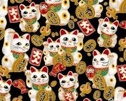 Lucky Cat Wallpaper Maneki Neko Lucky Cat Cat Fabric