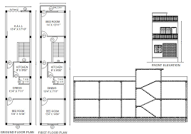 2 bedroom, 1 bath and a 1 bed + den, 1 bath on a dead end private street. 22 Row House Plan In Autocad