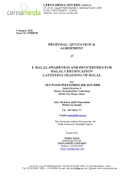 (afm) took over the production line and relocate our factory to kuala terengganu, malaysia. Proposal Ylf Food Halal Industries Training Program Business