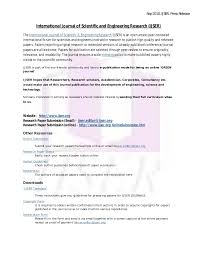 Maybe you would like to learn more about one of these? International Journal Of Scientific And Engineering Research Ijser