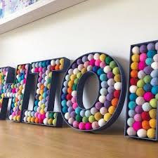 4 Letter Word Rainbow Felt Ball Letters Pom Pom Letters Etsy Farrow And Ball Paint Felt Ball Playroom Decor