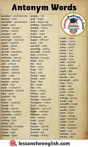 Pin On Opposite Words