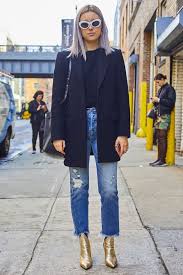Black Ankle Boots With Blue Jeans 225 Street Style Looks From Nyfw Repeller Jeans Street Style Nyfw Street Style Fashion