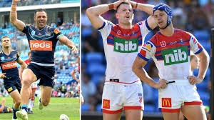 Looking for action shots, crowd. Nrl Invigorated Titans Run Riot Over Shattered Newcastle Knights