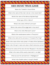 Read on for some hilarious trivia questions that will make your brain and your funny bone work overtime. Kids Movie Trivia Free Printable Moms Munchkins Kid Movies Movie Night Birthday Party Movie Facts