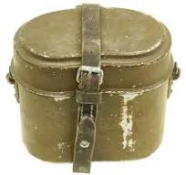 Original German WWII M31 Aluminum Mess Kit Kochgeschirr with Leather Strap  - Dated 1941 & 43