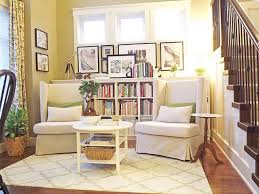Small room with a couch and two chairs. Home Library Small Sitting Rooms Sitting Room Ideas Cozy Small Sitting Room