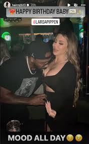 Marcus Jordan smokes hookah through Larsa Pippens breasts