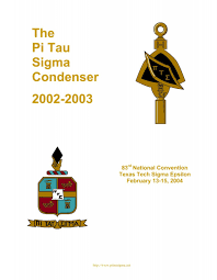 The Pi Tau Sigma Condenser 2002-2003