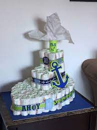 Diaper Cake Boat Diy Baby Gifts Baby Shower Nautical Theme Baby Shower Diaper Cake