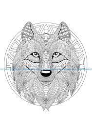 Monstre loup coloriage loup loup mandala et coloriage. Mandala Tete Loup 2 Download Free Vector