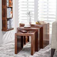 Contemporary style takes on a beautiful shape with this coffee table set. Side Table Buy Side Tables End Tables Online At Best Prices Urban Ladder