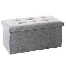 This sleek and stylish storage bench provides ample storage space. Home Treats Folding Ottoman Storage Box Fabric Ottoman Chest And Footstool Seating Shoe Bench Hallway Bed End Ideal For Toy Box Furniture Home Kitchen Anantcomputing In