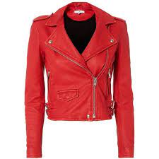 Iro Women S Ashville Red Cropped Leather Jacket 21 655 Mxn Liked On Polyvore Featuring Outerwear Chaqueta Cuero Roja Chaquetas De Cuero Femeninas Chaquetas