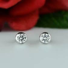 Choices are aplenty and you can choose from two solid a favourite design is the ramirus stud for him. Real 14carat White Gold 1 00 Ct D Vvs1 Diamond Solitaire Stud Bezel Set Earrings Animasjewels Stud Bezel Set Earrings Bezel Earrings Stud Earrings