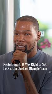 NBA star Kevin Durant (@easymoneysniper) says there were better candidates  for the women's Olympic basketball team than WNBA rookie Caitlin Clark in  an interview with WSJ's Emma Tucker.⁠ ⁠ Watch the full