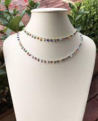 Para mais informações ou em. Colar Choker Gargantilha Pedras Coloridas Salpicadas