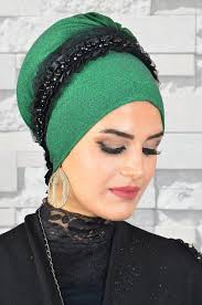 Zumrut Tacli Abiye Bone Guzel Turban Zumrut Turbanlar