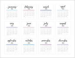 Make a personalized diy 2021 photo calendar in about half an hour. Free Printable Monthly 2021 Calendar Planner Stickers