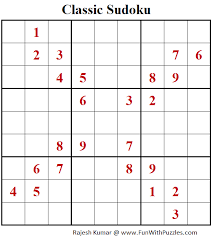 To solve the puzzle, the player must use their logic and reasoning. Classic Sudoku Puzzles Fun With Sudoku 324 325