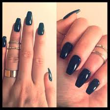 Coffin Black And Clear Acrylic Nails Black Ballerina Shaped Nails Bling Ongles Diy