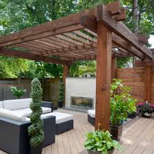 Extra posts against the house, pergola attached to the house eave. 75 Beautiful Modern Pergola Pictures Ideas Houzz