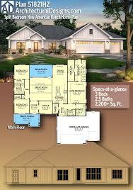 Cottage house plans are informal and woodsy, evoking a picturesque storybook charm. Plan 51821hz Split Bedroom New American Ranch Home Plan Dream House Plans House Plans Farmhouse Cabin House Plans