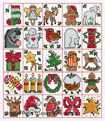 Also, free pattern downloads for beading, cross stitch, knitting, crochet. Lesley Teare Designs 25 Christmas Tag Motifs Cross Stitch Pattern