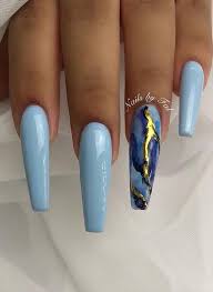 Strike a happy medium with your nail look in this rainbow hued mani with an ombré effect. Blue Coffin Naild Design Ideas To Create A Romantic Atmosphere Cozy Living