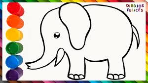 Como Dibujar Y Colorear Un Elefante De Arco Iris Dibujos Para Ninos