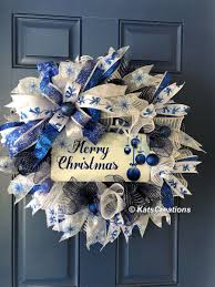 It is an easy diy project. Blue Merry Christmas Wreath Holiday Xmas Front Door Decor Etsy In 2021 Christmas Wreaths Christmas Wreaths Diy White Christmas Wreath