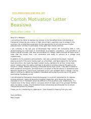 Creating an effective it cover letter can mean the difference between getting the job or your resume getting trashed. Contoh Motivation Letter Doc Contoh Motivation Letter Beasiswa Motivation Letter 1 Dear Sir Or Madam I Am Writing This Letter To Express My Interest Course Hero