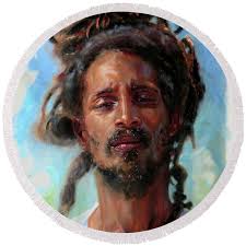 Dave 6 Round Beach Towel