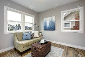 Costway round rattan wicker coffee table glass top steel frame patio furni w/lower shelf. Cozy Seating Area With A Rattan Trunk Coffee Table And An Ivory Sofa Topped With Pillows Stock Photo Picture And Royalty Free Image Image 110173548