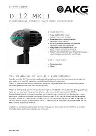 Les plus courants sont le d112 (moteur continental de 65 cv) le d113. Akg D112 Mkii Datasheet Manualzz