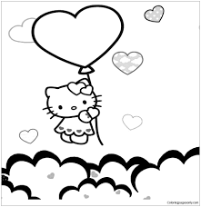You can also find the best hello kitty accessories. Big Balloon Love Heart Hello Kitty Coloring Pages Cartoons Coloring Pages Free Printable Coloring Pages Online