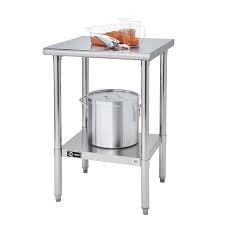 Stainless steel kitchen table top voilatel co. Trinity Stainless Steel Steel Base With Stainless Steel Top Prep Table 24 In X 24 In X 34 75 In In The Kitchen Islands Carts Department At Lowes Com