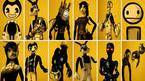 Bendy and the Ink Machine ALL CHARACTERS 1, 2, 3, 4 | BATIM Chapter 4  [EXTRAS] - YouTube