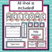 Beach Theme Classroom Decor Bundle Pack Beach Theme Classroom Classroom Themes Classroom Decor