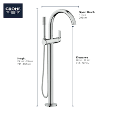 A textured floor helps to prevent against slips and falls. Defined Floor Standing Tub Filler With Hand Shower