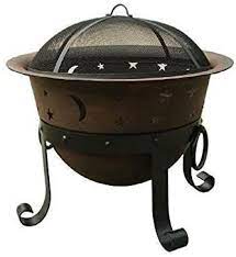 Cast iron fire pit cauldron. Catalina Creations 29 Celestial Heavy Duty Cast Iron Cauldron Garden Patio Fire Pit With Cover And Accessories Amazon De Garden