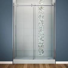 Maax Halo 60 In X 78 3 4 In Frameless Sliding Shower Door Clear Glass In Chrome 138997 900 08 Shower Doors Frameless Sliding Shower Doors Sliding Shower Door