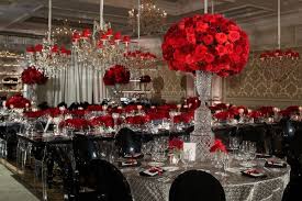 Black And White Wedding Ceremony Decorations Catholic Ceremony Luxurious Red Black White Ballroom Reception Inside Weddings White Wedding Decorations Wedding Inside Reception Decorations