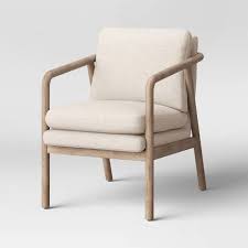 20 Budget Accent Chairs For The Casual Modern And Neutral Home Caitlin Marie Design In 2020 Wood Arm Chair Armchair Beige Accent Chair