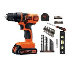 Black And Decker Power Drill Accessories Black Decker 20 Volt Max Lithium Ion Cordless Drill With 44 Piece Project Kit Homedecoraccessories Black Decker Cordless Drill Drill